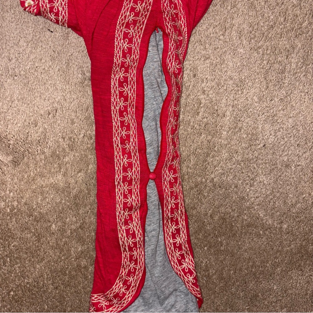 INC International Concepts Red Boho Embroidered Top - Picture 6 of 8